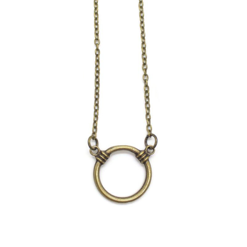 Charm Keeper Ring Necklace Blank Bronze