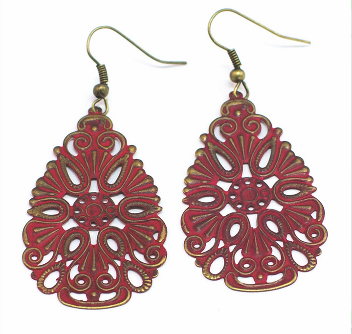 Country Raindrop Statement Earrings