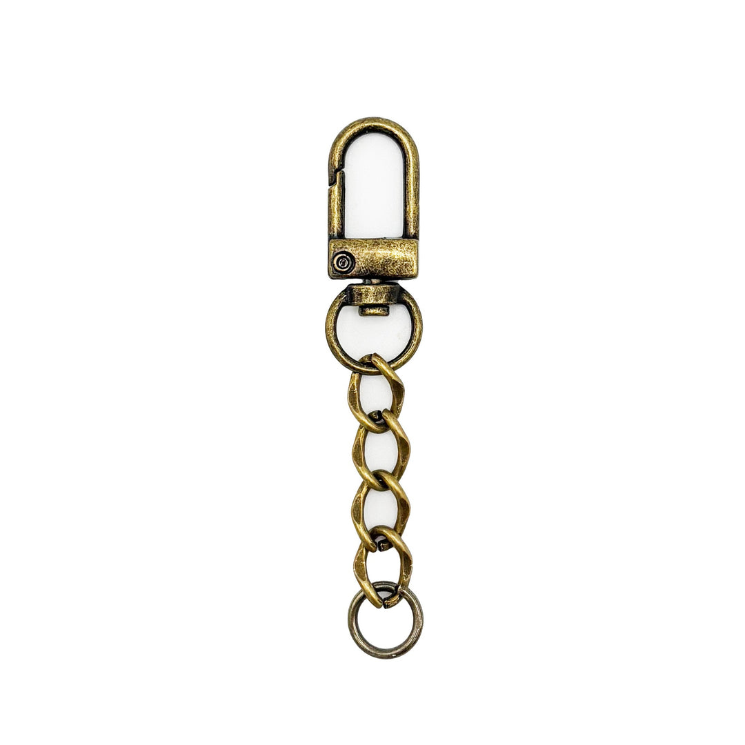 3" antique bronze bag charm without charms to create your own bag charm or keychain.
