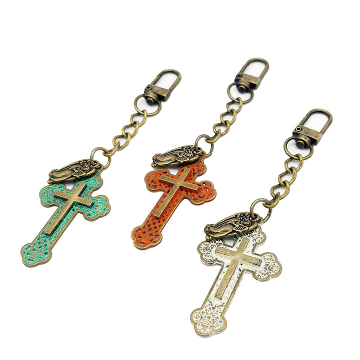 Cross & Guardian Angel Bag Charm Keychain