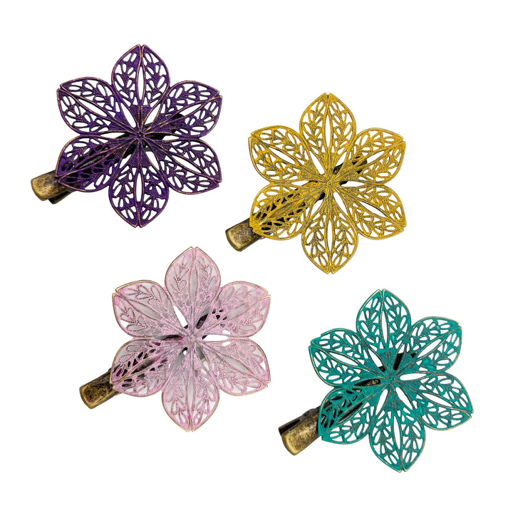 Plucky Flower Filigree Hair Clip