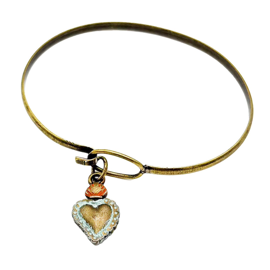 Flaming Heart Charm (available with Bracelet or Necklace)