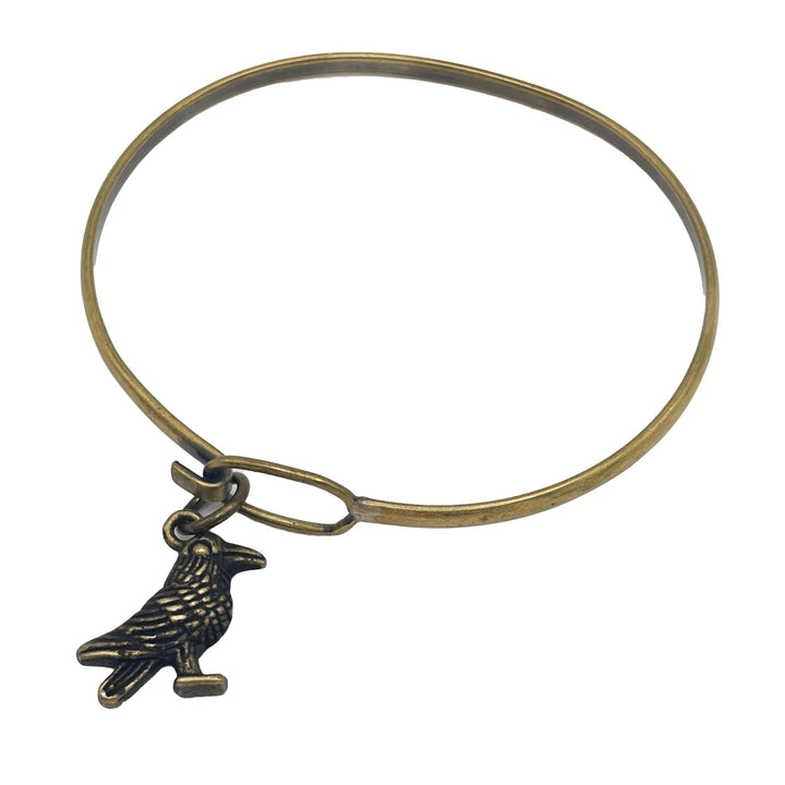 Antique bronze crow raven charm hand-painted black and burnished. Charms come with jump rings.