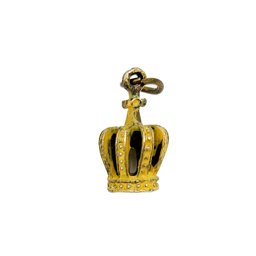 Crown Charm, hand-painted by artisans in Denver, CO, available as a charm on card, bracelet, or necklace, hypoallergenic, ½” size with jump ring.