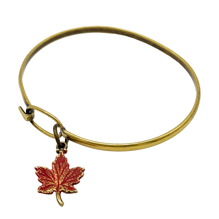 Maple Leaf Charm in Fall & Autumn Colors (available with Bracelet or Necklace)