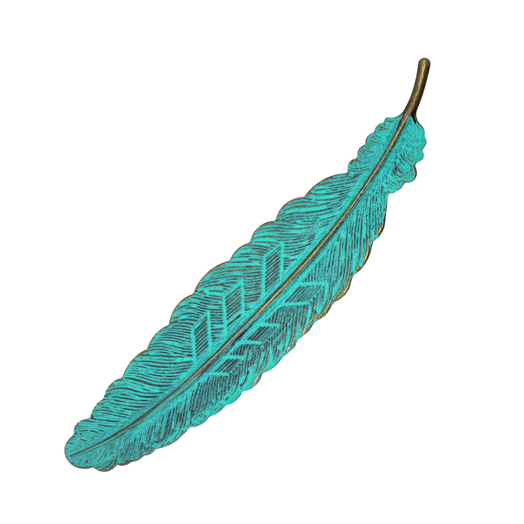 Feather Quill Barrette - Large, Lightweight, Hand-Painted, Hypoallergenic, 4.5” Filigree Charm, 2.75” Barrette