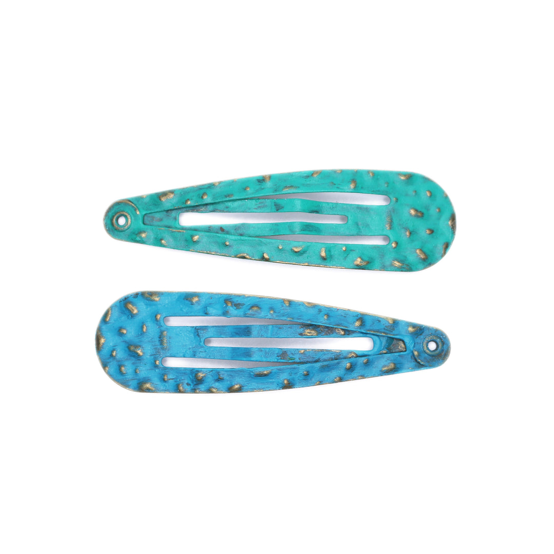 ClippityDooDah Hair Clips - 2-inch snappy barrettes with pebbled texture, hand-painted by artisans in Denver, CO, hypoallergenic, lead-free, and nickel-free.