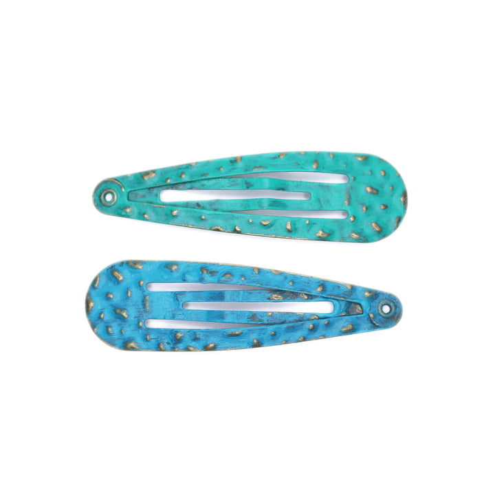 ClippityDooDah Hair Clips - 2-inch snappy barrettes with pebbled texture, hand-painted by artisans in Denver, CO, hypoallergenic, lead-free, and nickel-free.