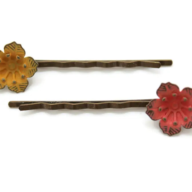 Flower Power Bobby Pins Set of 2