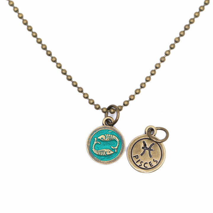 Pisces Zodiac Charm (available with Bracelet or Necklace)