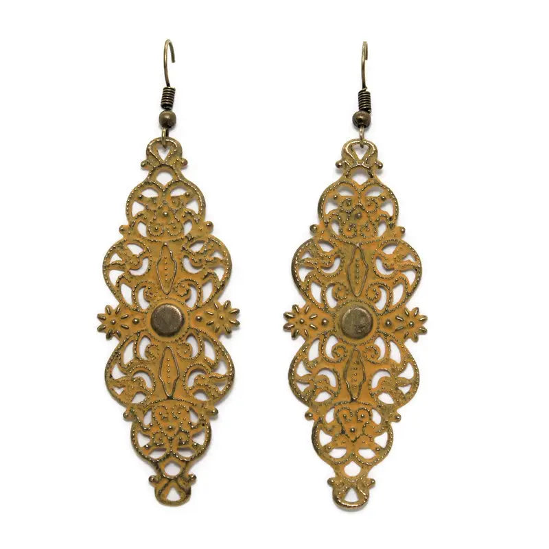 Graceful Long Filigree  Earrings