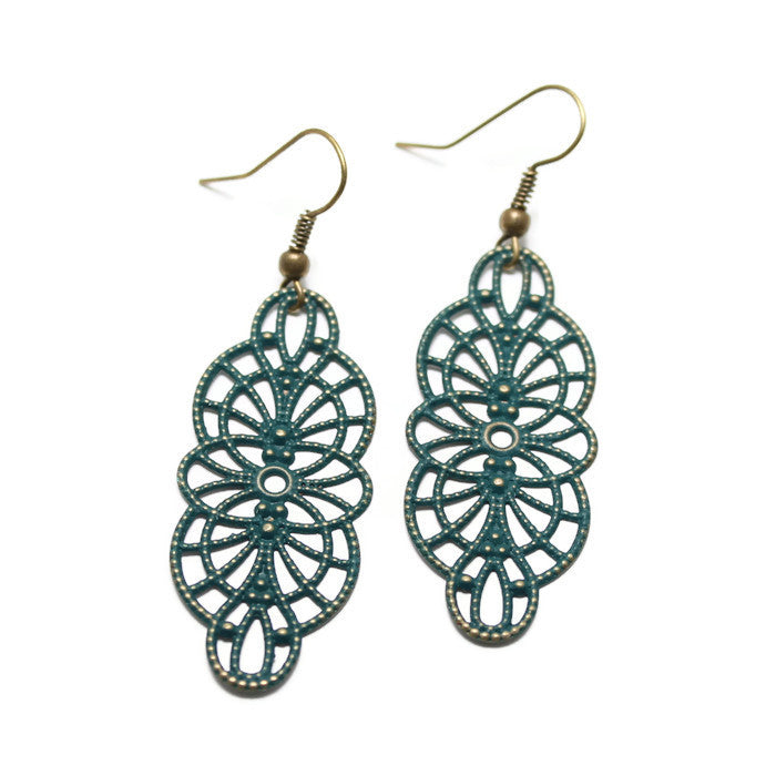 Moxie Filigree Art Deco Statement Earrings