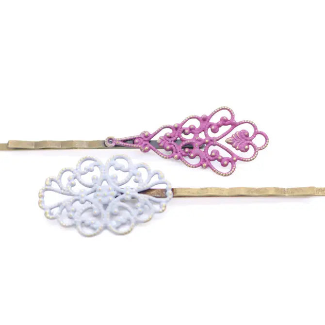 Harmony Mismatched Filigree Bobby Pins Set of 2