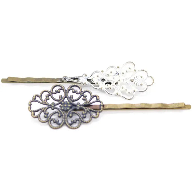 Harmony Mismatched Filigree Bobby Pins Set of 2