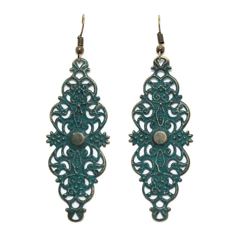 Graceful Long Filigree  Earrings