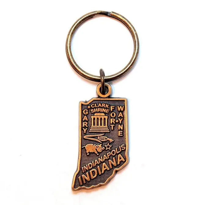 Indiana State Keychains: Handcrafted Map Charms Celebrating Hoosier ...