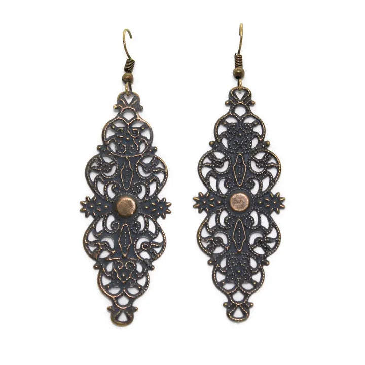 Graceful Long Filigree  Earrings