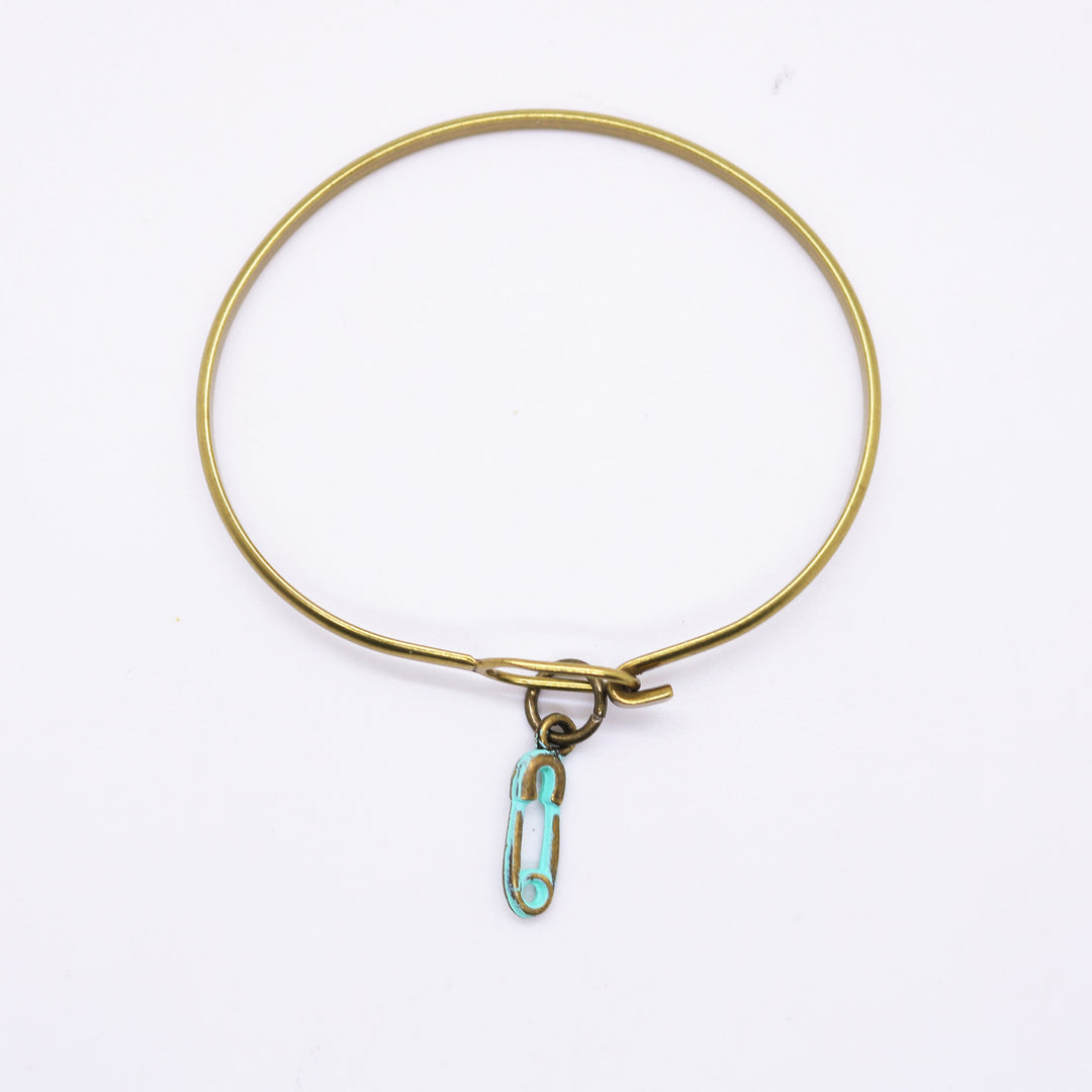 Diaper Safety Pin Charm (available with Bracelet or Necklace)