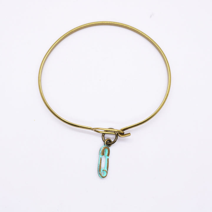Diaper Safety Pin Charm (available with Bracelet or Necklace)