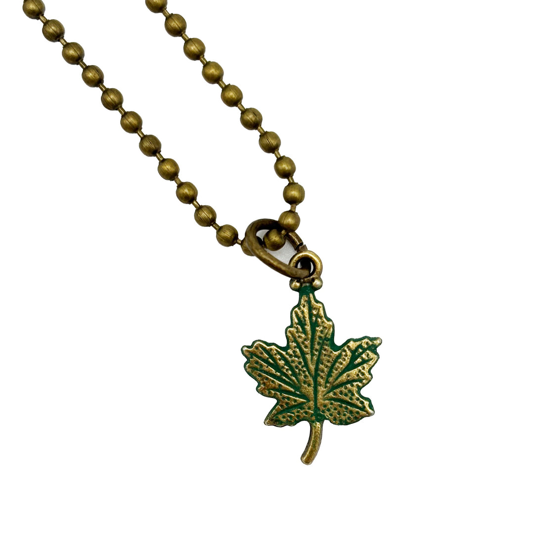 Maple Leaf Charm in Fall & Autumn Colors (available with Bracelet or Necklace)