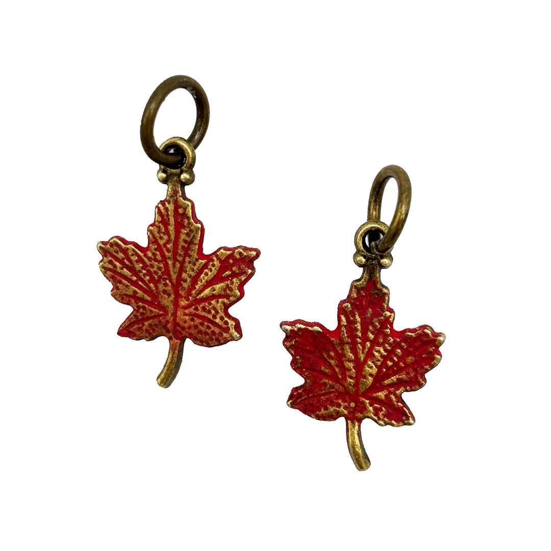 Maple Leaf Charm in Fall & Autumn Colors (available with Bracelet or Necklace)