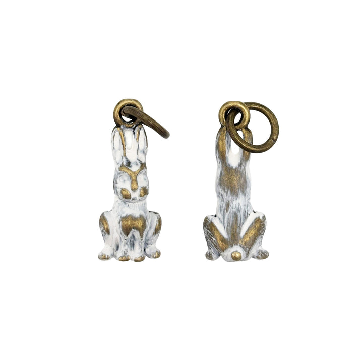 Adorable rabbit charm symbolizing fertility, Spring, and Easter Bunny, hand-painted by artisans in Denver, CO. Available as a charm on card, bracelet, or necklace. Hypoallergenic and lead-free.