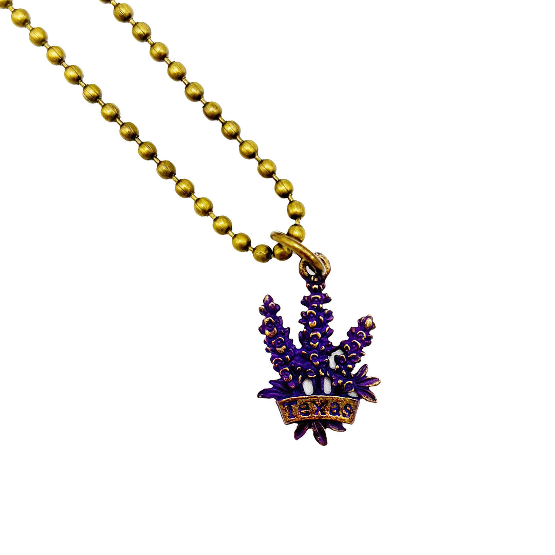 Texas Blue Bonnet Charm (available with Bracelet or Necklace)