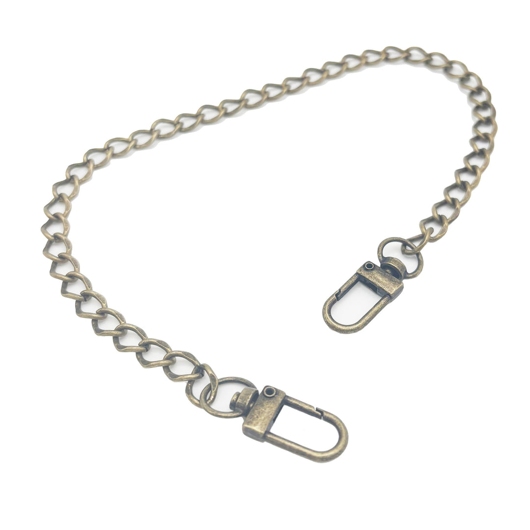 13" antique bronze bag chain without charms to create your own bag necklace.