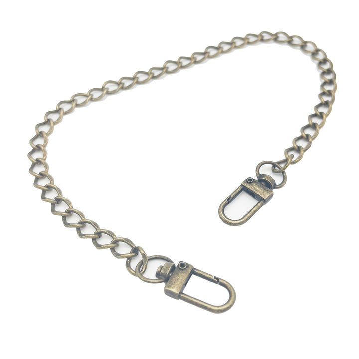 13" antique bronze bag chain without charms to create your own bag necklace.