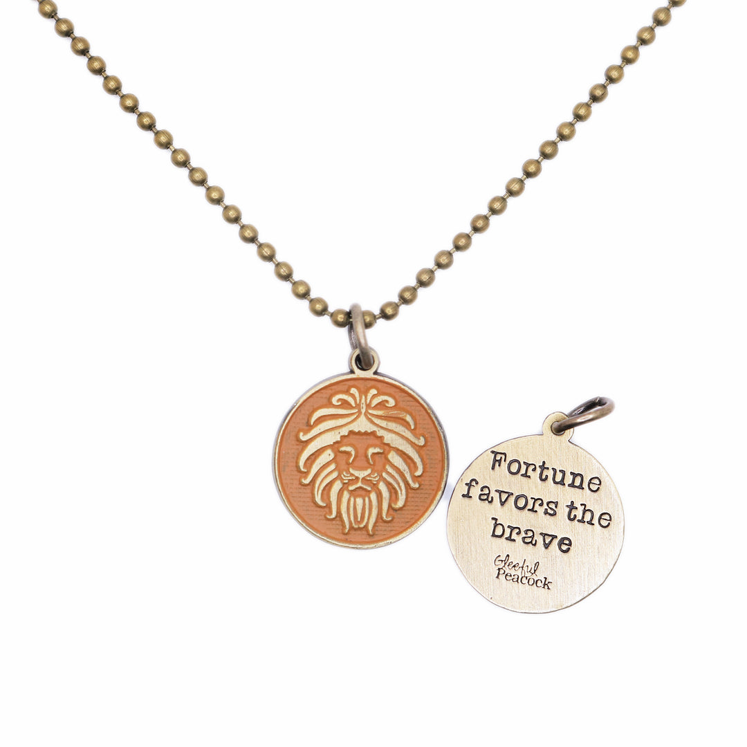 Fortune Favors the Brave Token (available with Bracelet or Necklace)