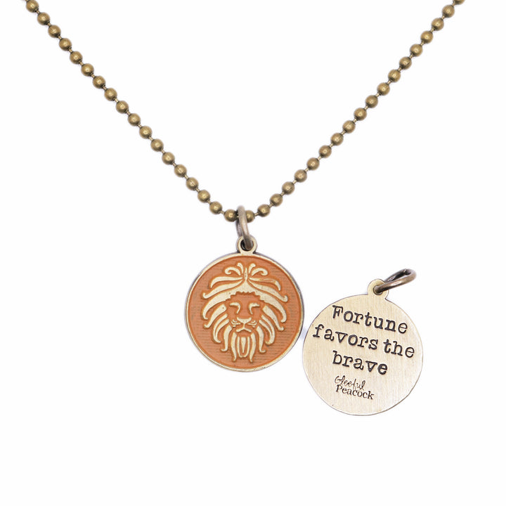 Fortune Favors the Brave Token (available with Bracelet or Necklace)