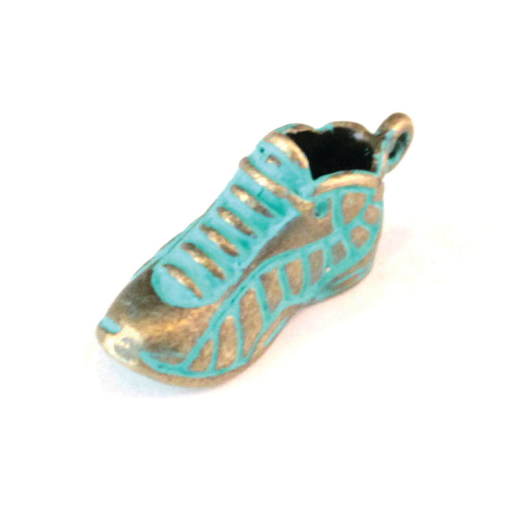 Running Shoe Charm - Symbol of Athletic Prowess, Hand-Painted, Hypoallergenic, Available as Charm on Card, Bracelet, or Necklace