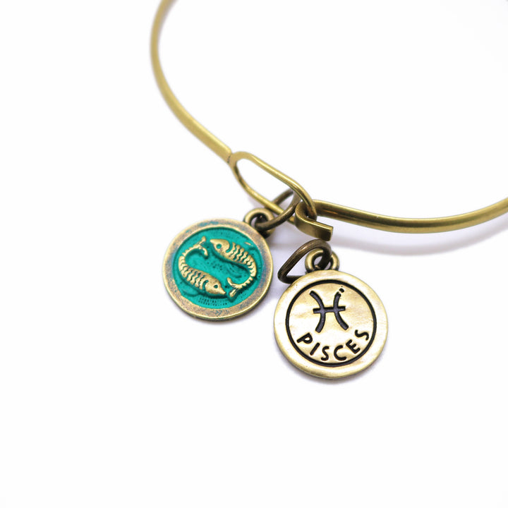 Pisces Zodiac Charm (available with Bracelet or Necklace)