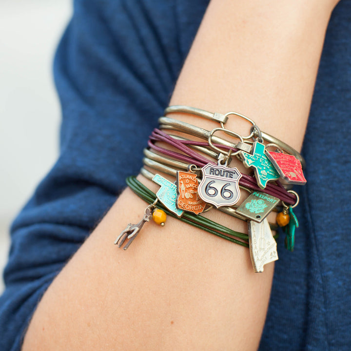 Route 66 Charm Bracelet, Necklace or Charm Only