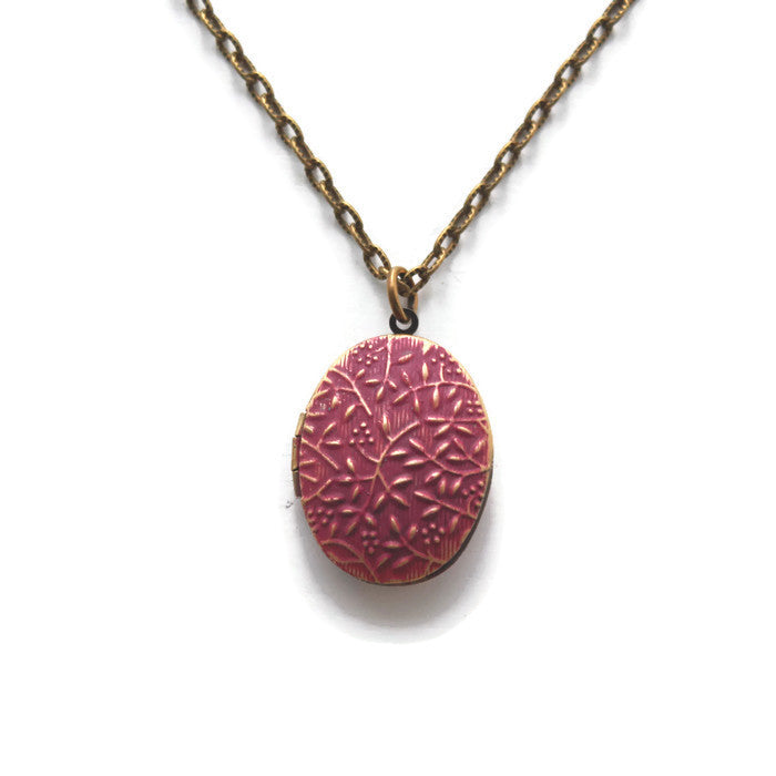 Purple Locket with flowers 