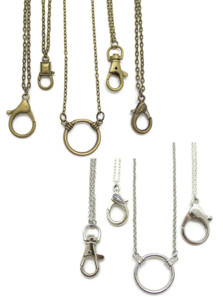 Charm Keeper Necklace Blank - Bronze and Silver