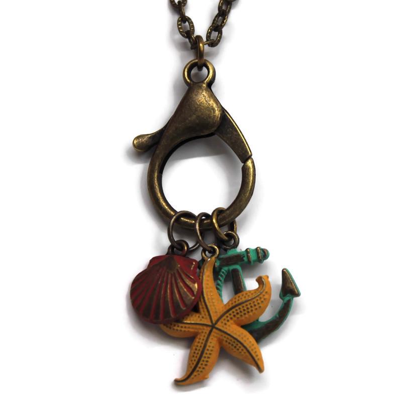 Charm Keeper Lobster Claw Necklace Blank Silver