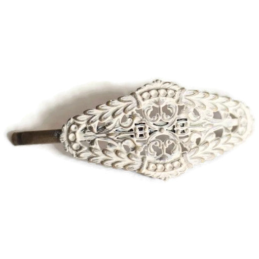 Athena Bobby Pin - Hand Painted Ornate Metal Goddess Filigree Hair Pin