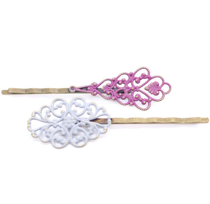 Perfect Harmony Bobby Pins (2 pack) - Ornate Metal Filigree Bobby Pins