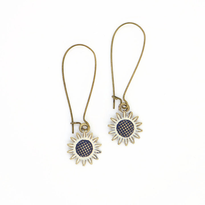 Sunflower Earrings - Hand Painted Charm Earring
