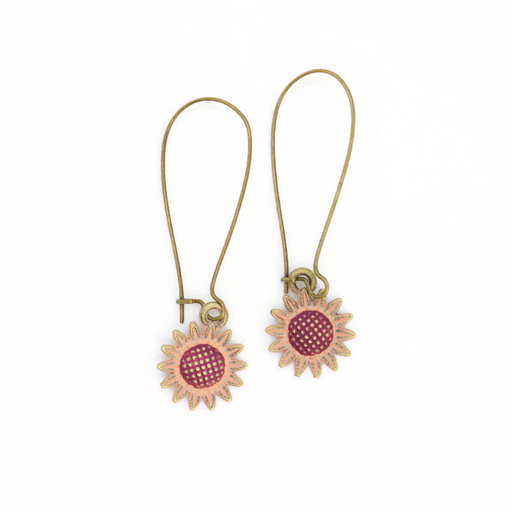 Sunflower Earrings - Hand Painted Charm Earring