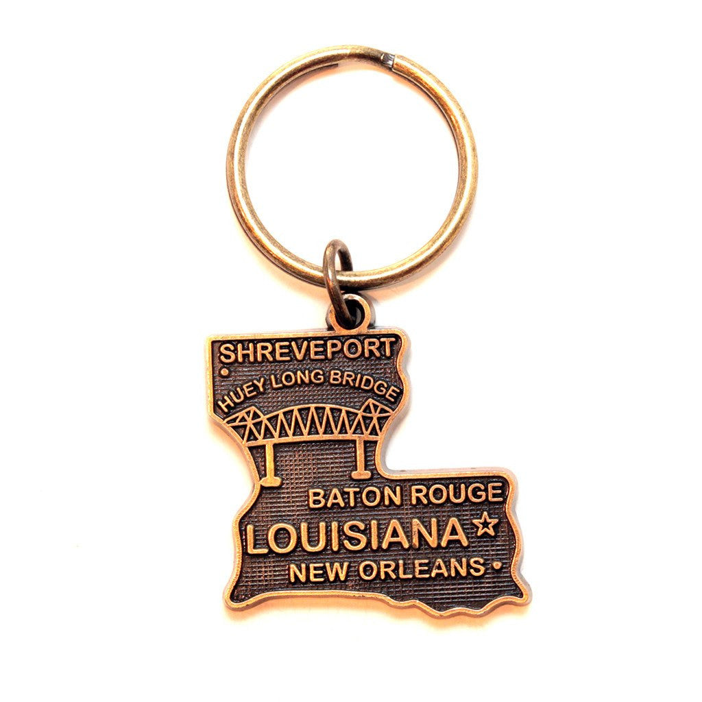 Louisiana Key Chain - High Quality Thick Metal State Key Ring