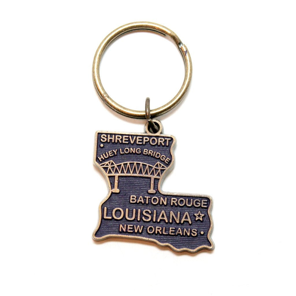 Louisiana Key Chain - High Quality Thick Metal State Key Ring