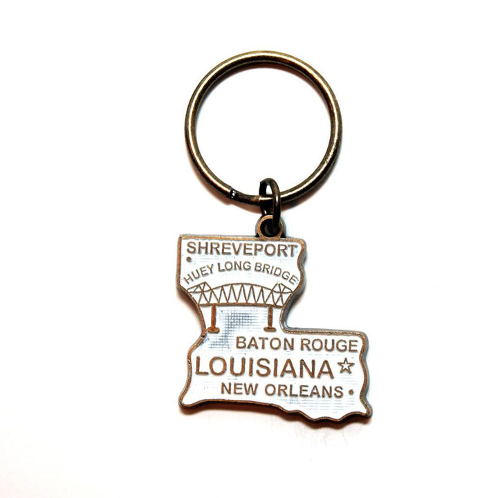 Louisiana Key Chain - High Quality Thick Metal State Key Ring
