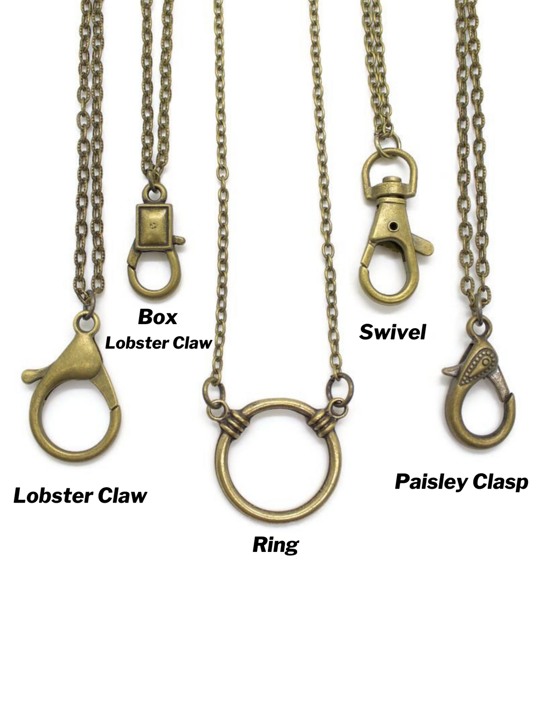 Charm Keeper Box Lobster Claw Necklace Blank Bronze