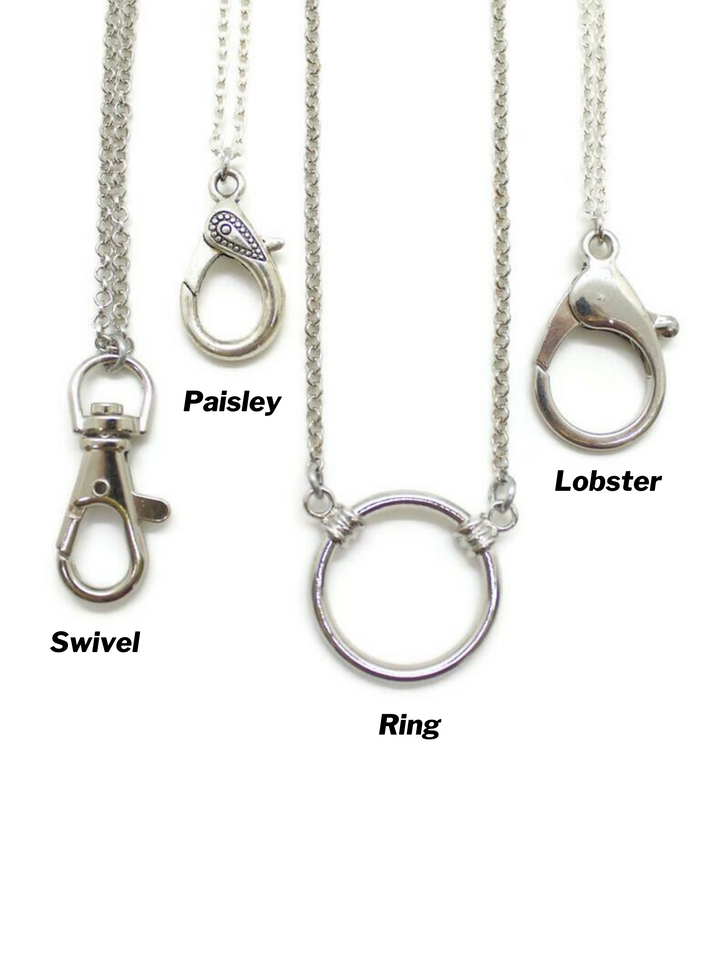 Charm Keeper Lobster Claw Necklace Blank Silver