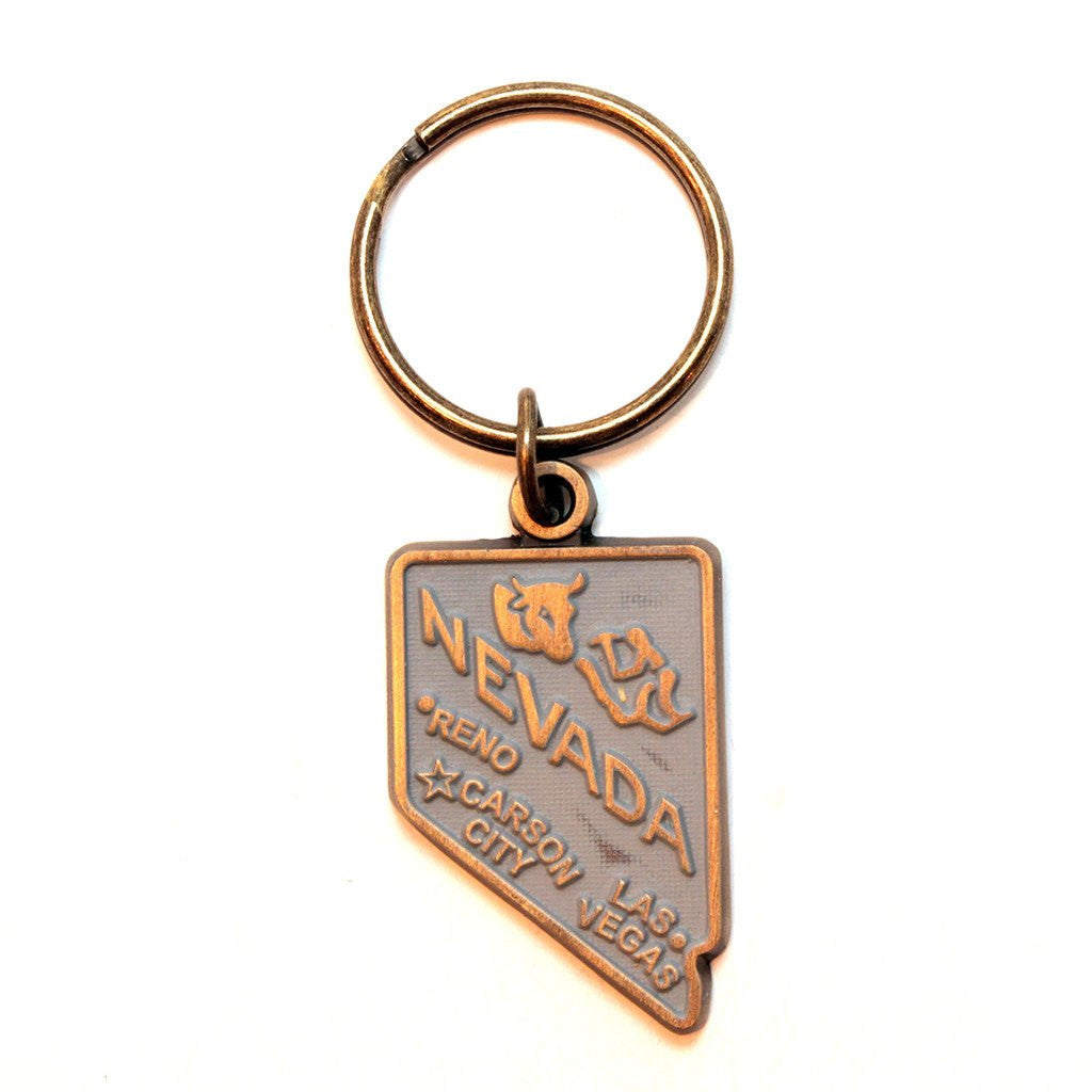 ◎NFF◎ mellow keyringivory 4602757 Nevada Keychain - High Quality Thick Metal State Love Key