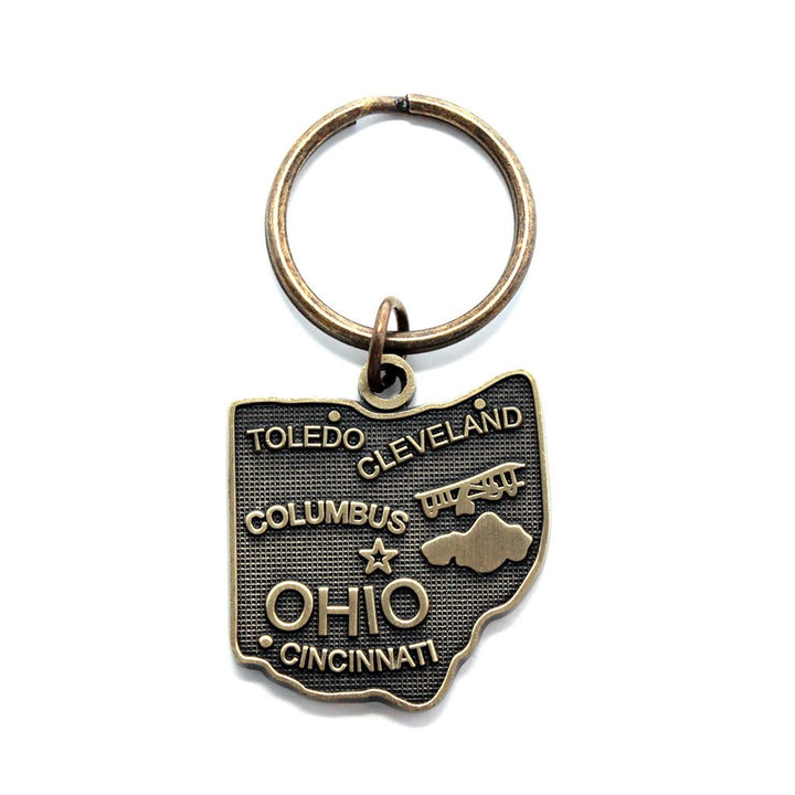 Ohio Keychain - High Quality Thick Metal State Love Key Ring