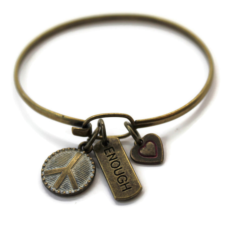 Peace Sign Charm Bracelet, Necklace, Earrings, or Charm Only