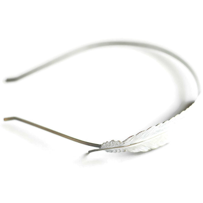 Feather Quill Headband - Hand Painted Antique Bronze